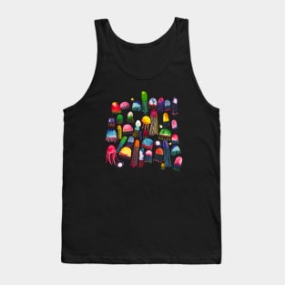 Pocket - Watercolor Marine Jellyfishes Tank Top
